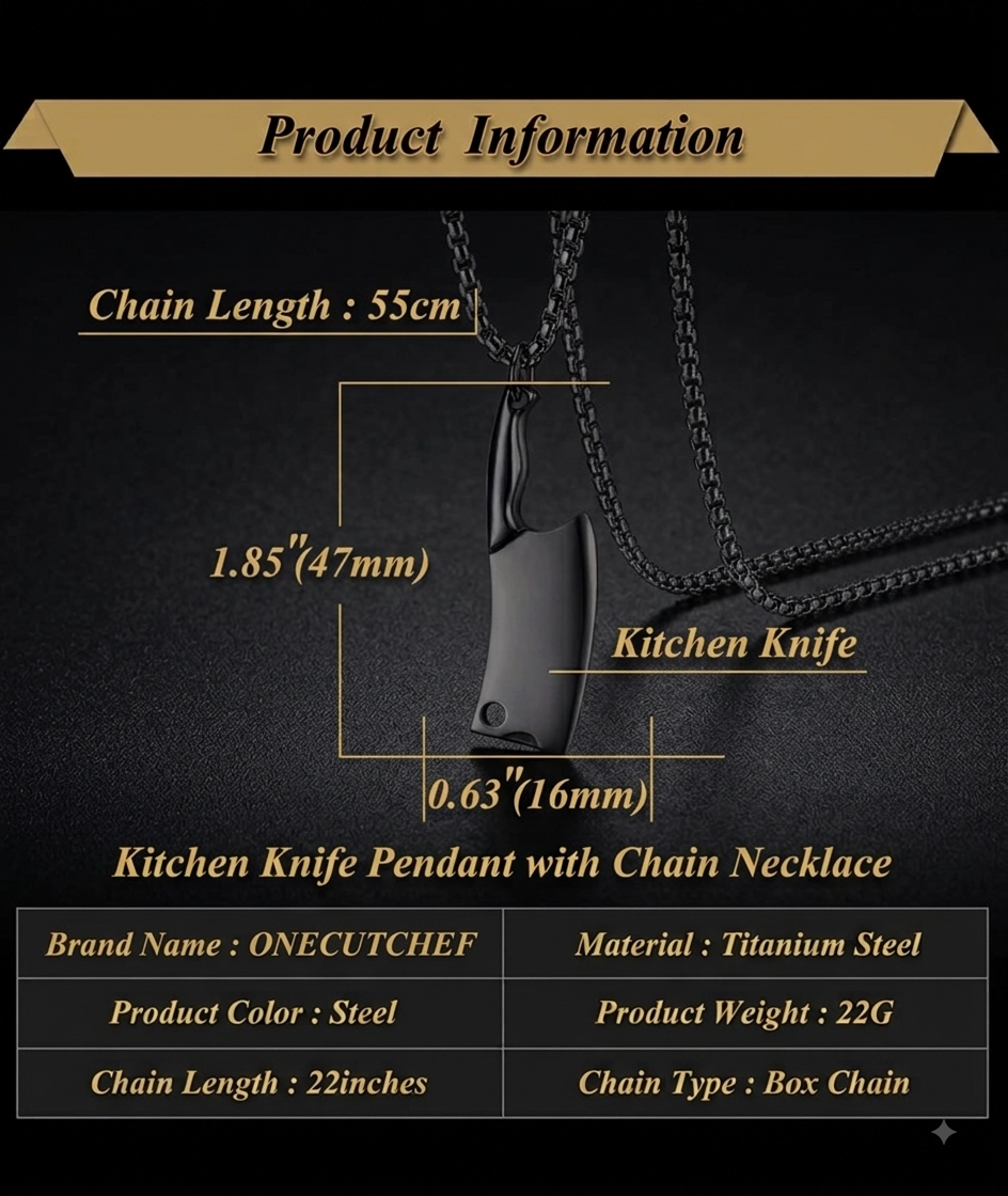 CLEAVER PENDANT BLACK